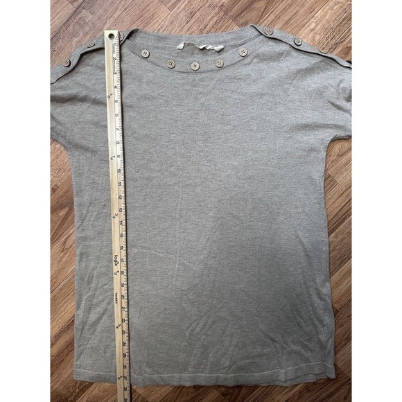 Soft Surroundings Womens Button Round Neck Grey Sweater Size Medium Casual - Picture 7 of 7